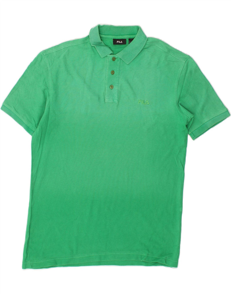 FILA Mens Polo Shirt Medium Green Cotton | Vintage Fila | Thrift | Second-Hand Fila | Used Clothing | Messina Hembry 