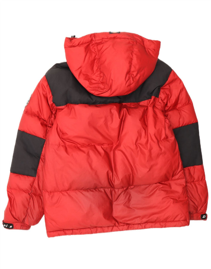 Dickies Mens Hooded Padded Jacket UK 38 Medium Red Colourblock Nylon