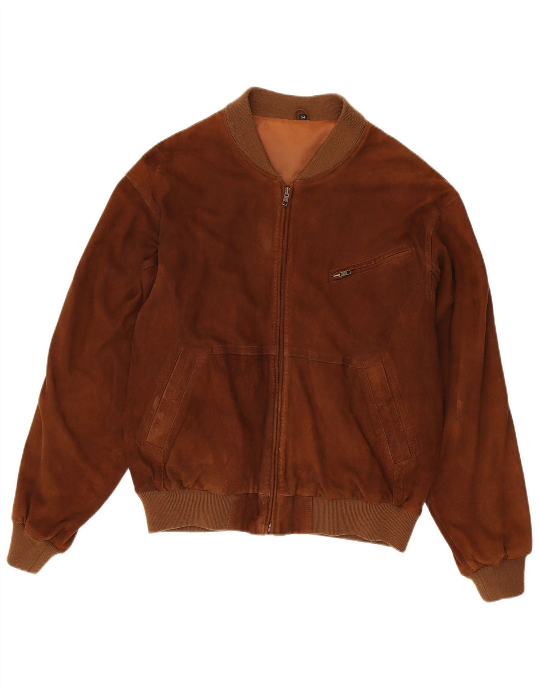 Vintage Mens Suede Jacket EU 54 2XL Brown Leather