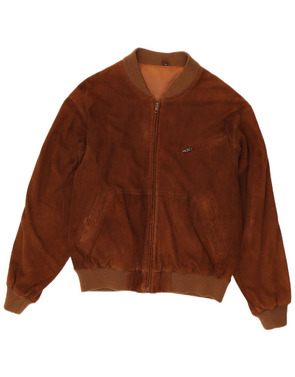 Vintage Mens Suede Jacket EU 54 2XL Brown Leather