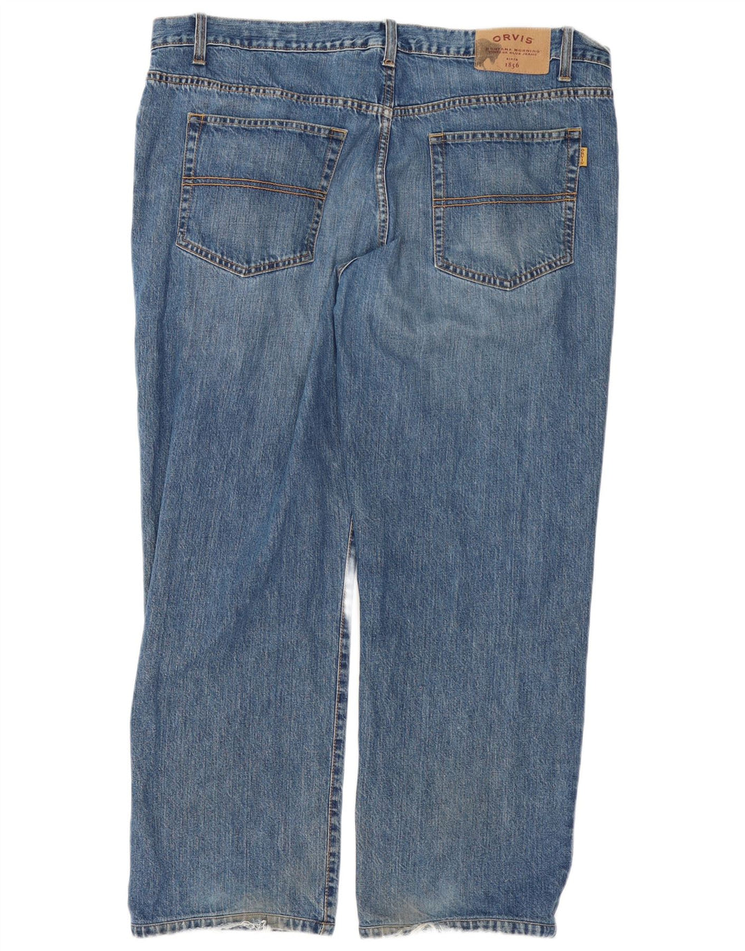 Orvis Mens Straight Jeans W44 L30 Blue Cotton