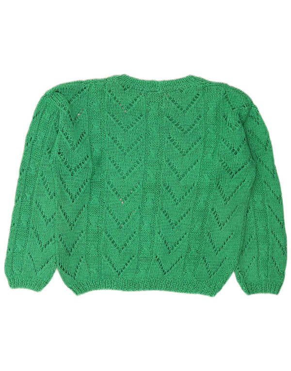 Vintage Womens Boat Neck Jumper Sweater UK 14 Medium Green