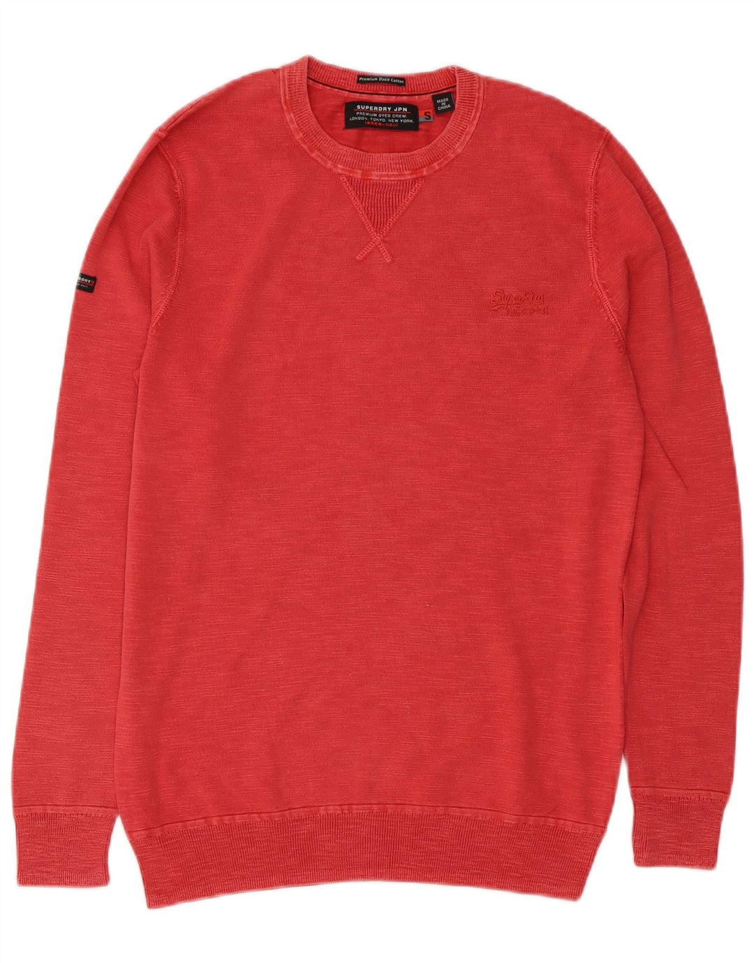 SUPERDRY Mens Sweatshirt Jumper Small Red Cotton