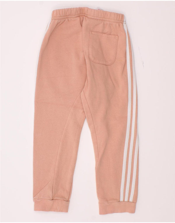 Adidas Girls Tracksuit Trousers Joggers 3-4 Years Pink Cotton