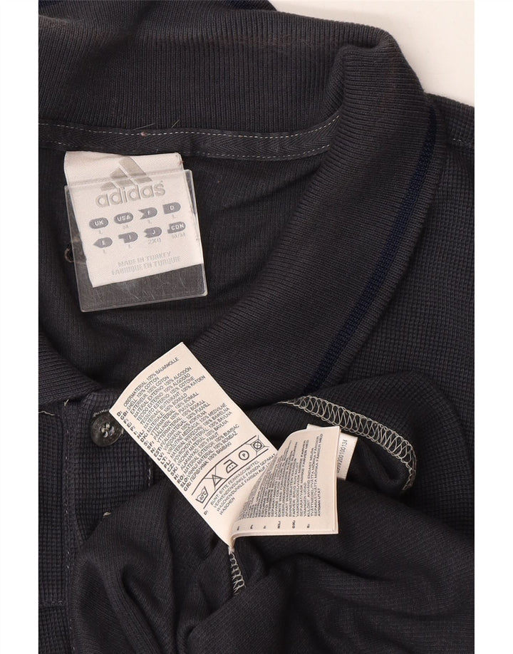 ADIDAS Mens Polo Shirt Large Grey Cotton Vintage Adidas and Second-Hand Adidas from Messina Hembry 