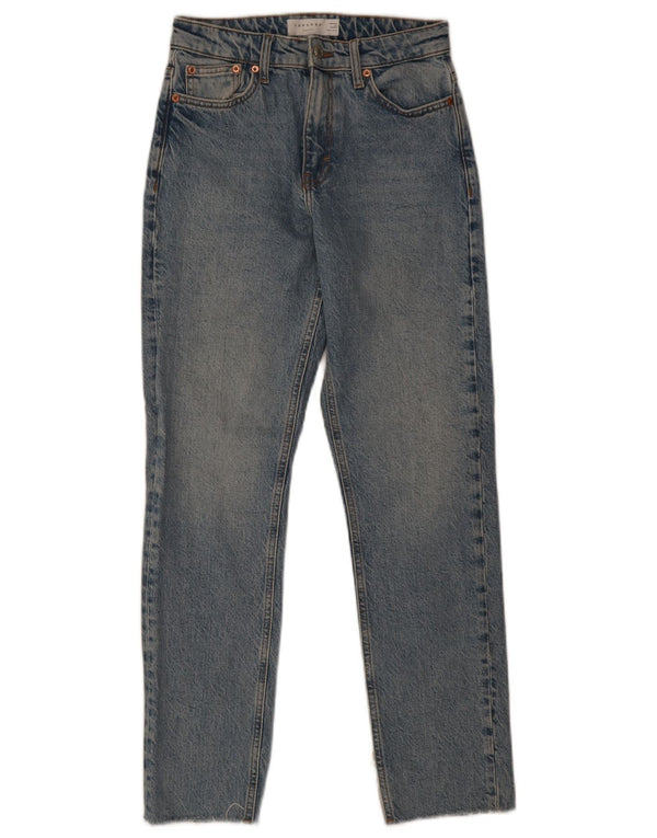Topshop Womens Straight Jeans UK 6 XS W25 L25 Blue Cotton