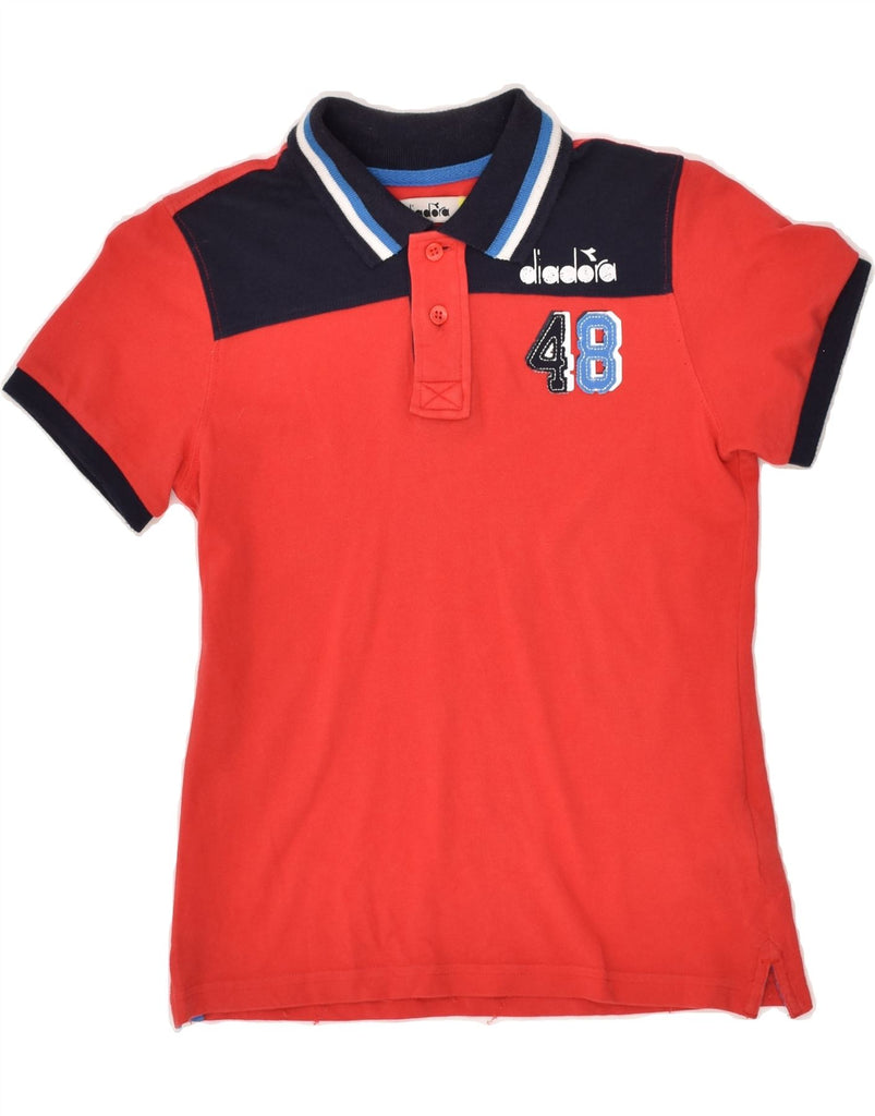 DIADORA Boys Polo Shirt 7-8 Years Medium Red Cotton | Vintage Diadora | Thrift | Second-Hand Diadora | Used Clothing | Messina Hembry 