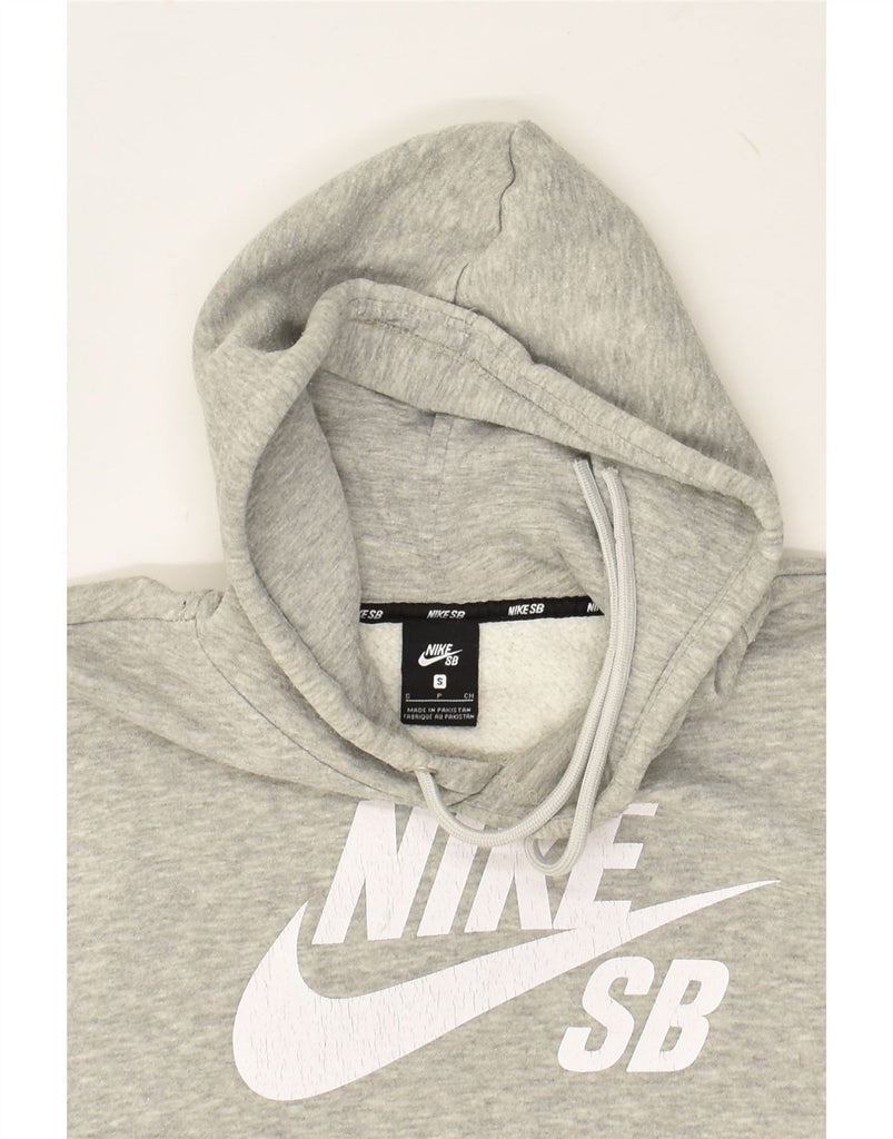 NIKE Womens Graphic Hoodie Jumper UK 10 Small Grey Cotton | Vintage Nike | Thrift | Second-Hand Nike | Used Clothing | Messina Hembry 