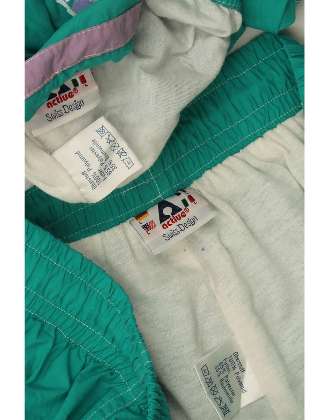 Active Mens Abstract Pattern Full Tracksuit Large  Turquoise Polyamide