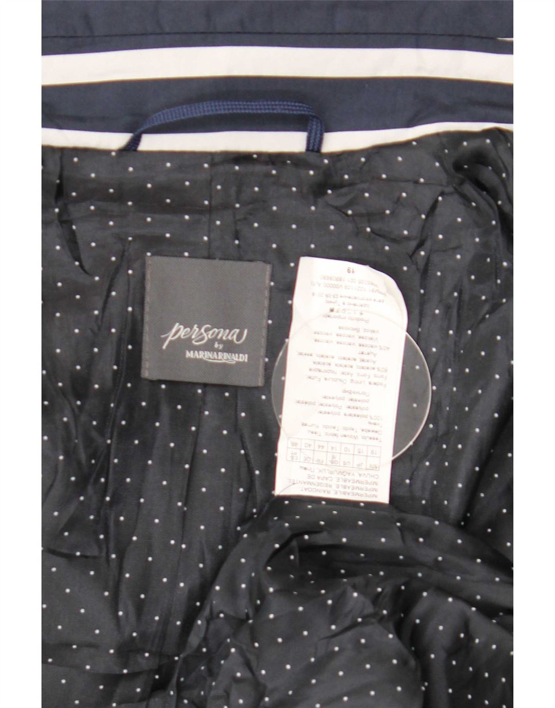 Persona By Marina Rinaldi Womens Double Breasted Coat Size 19 Small Navy Bl