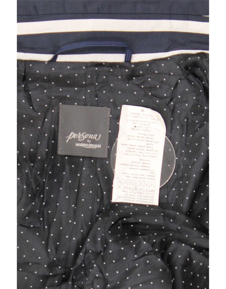 Persona By Marina Rinaldi Womens Double Breasted Coat Size 19 Small Navy Bl