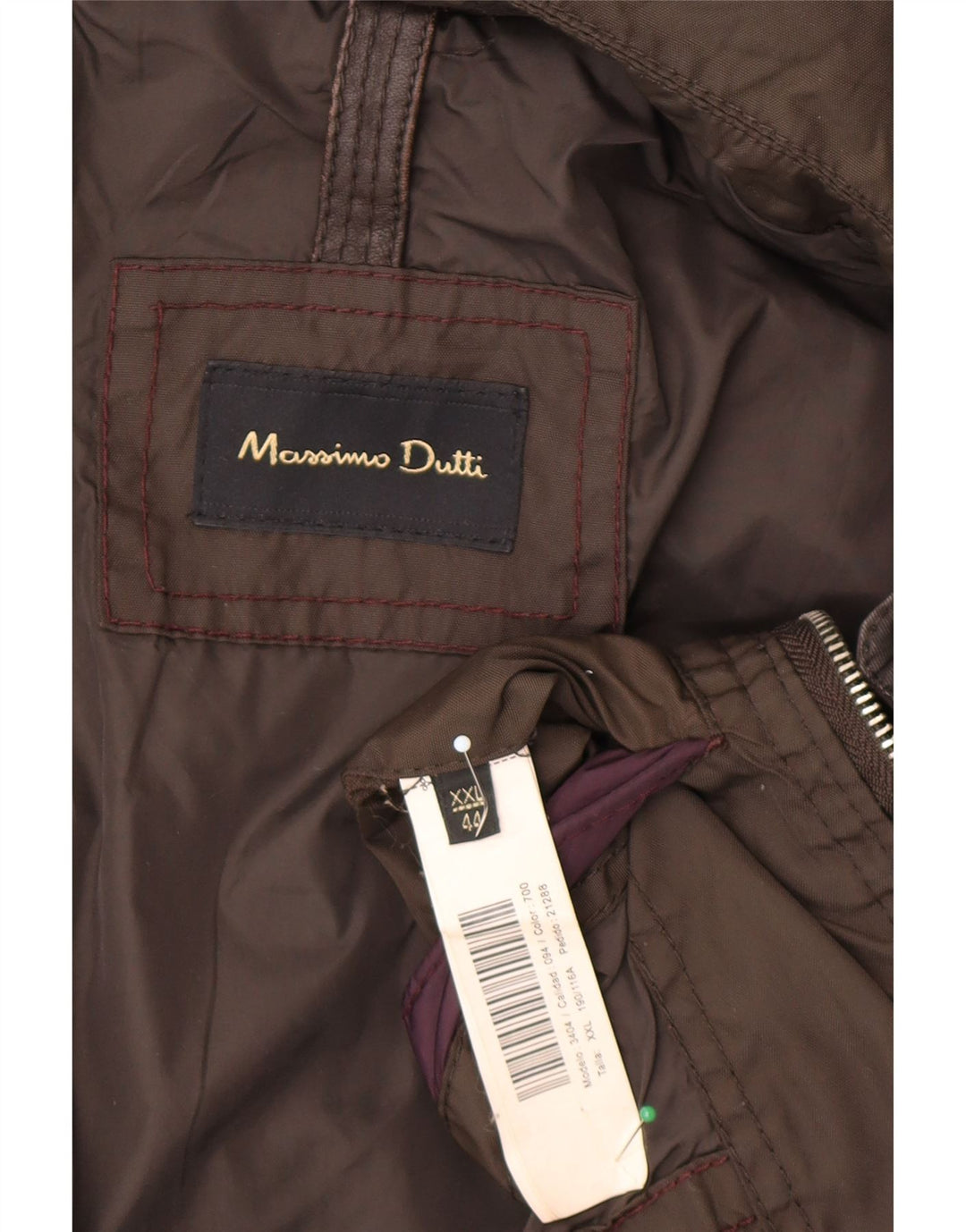 Massimo Dutti Mens Utility Jacket UK 44 2XL Brown Nylon
