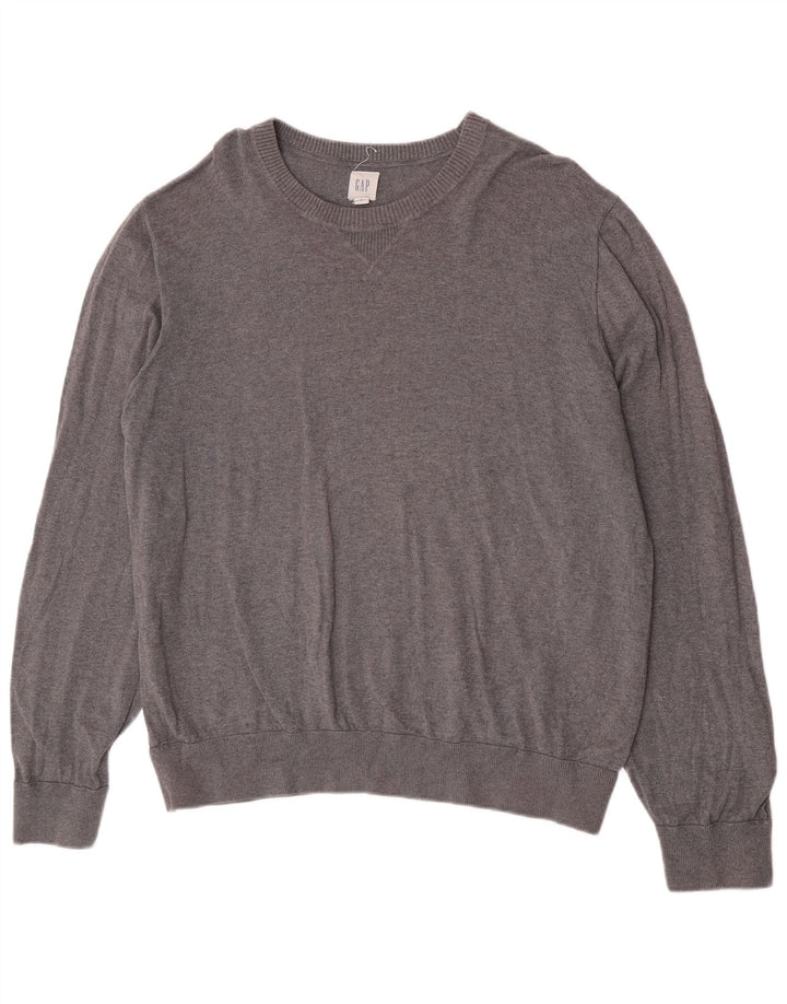 Gap Mens Crew Neck Jumper Sweater XL Grey Cotton