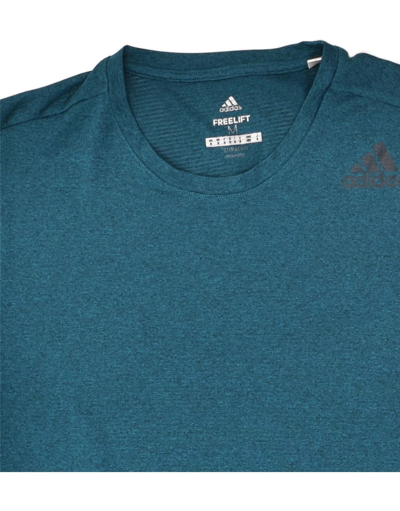 ADIDAS Womens Climalite T-Shirt Top UK 12 Medium Turquoise Polyester | Vintage Adidas | Thrift | Second-Hand Adidas | Used Clothing | Messina Hembry 