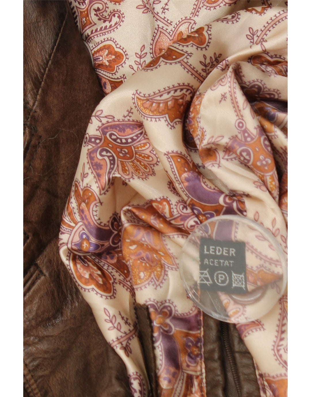 Vintage Womens Oversized Leather Jacket EU 44 XL Brown Leather