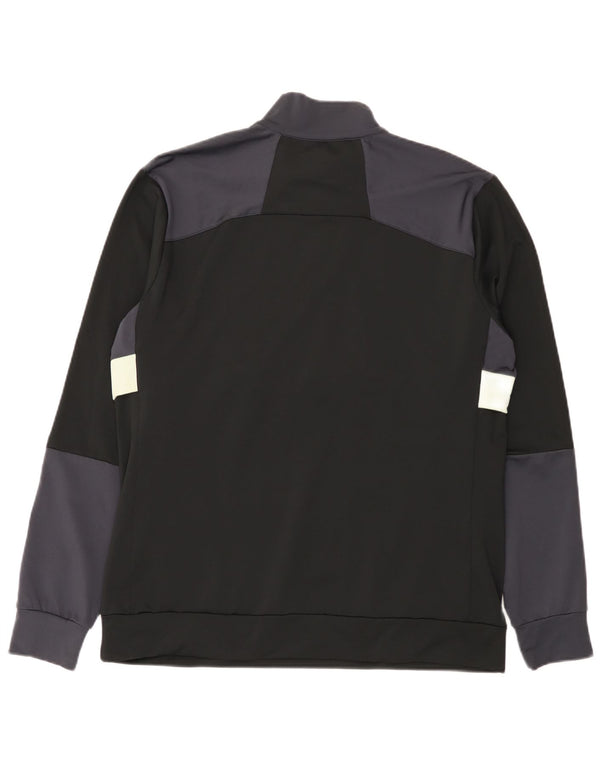 Lyle & Scott Mens Zip Neck Sweatshirt Jumper Large Black Colourblock