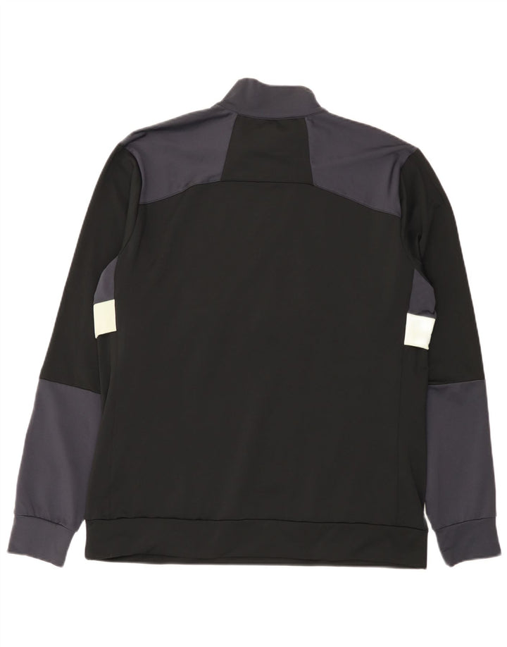 Lyle & Scott Mens Zip Neck Sweatshirt Jumper Large Black Colourblock