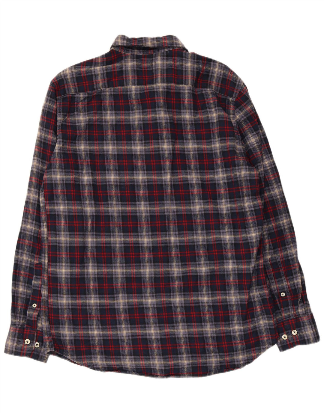 CARRERA Mens Regular Fit Flannel Shirt Large Navy Blue Check