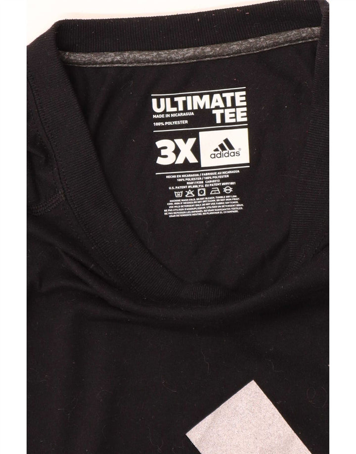 Adidas Mens Graphic T-Shirt Top 3XL Black Polyester
