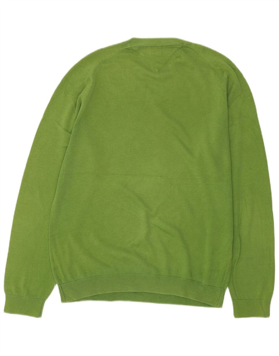 Tommy Hilfiger Mens V-Neck Jumper Sweater Medium Green Argyle/Diamond
