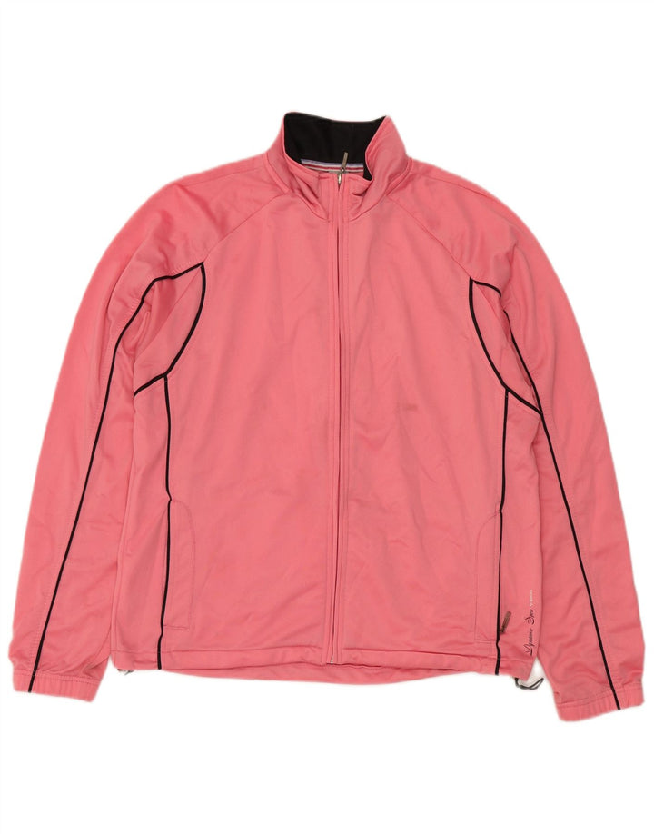Brugi Womens Tracksuit Top Jacket UK 16 Large  Pink Polyester