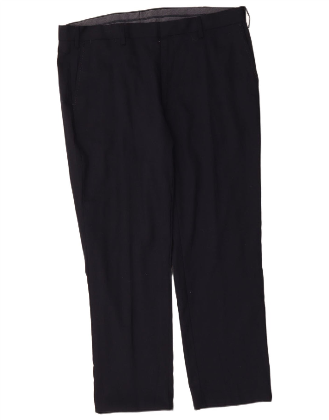 Marks & Spencer Mens Regular Fit Suit Trousers W38 L29 Navy Blue Wool
