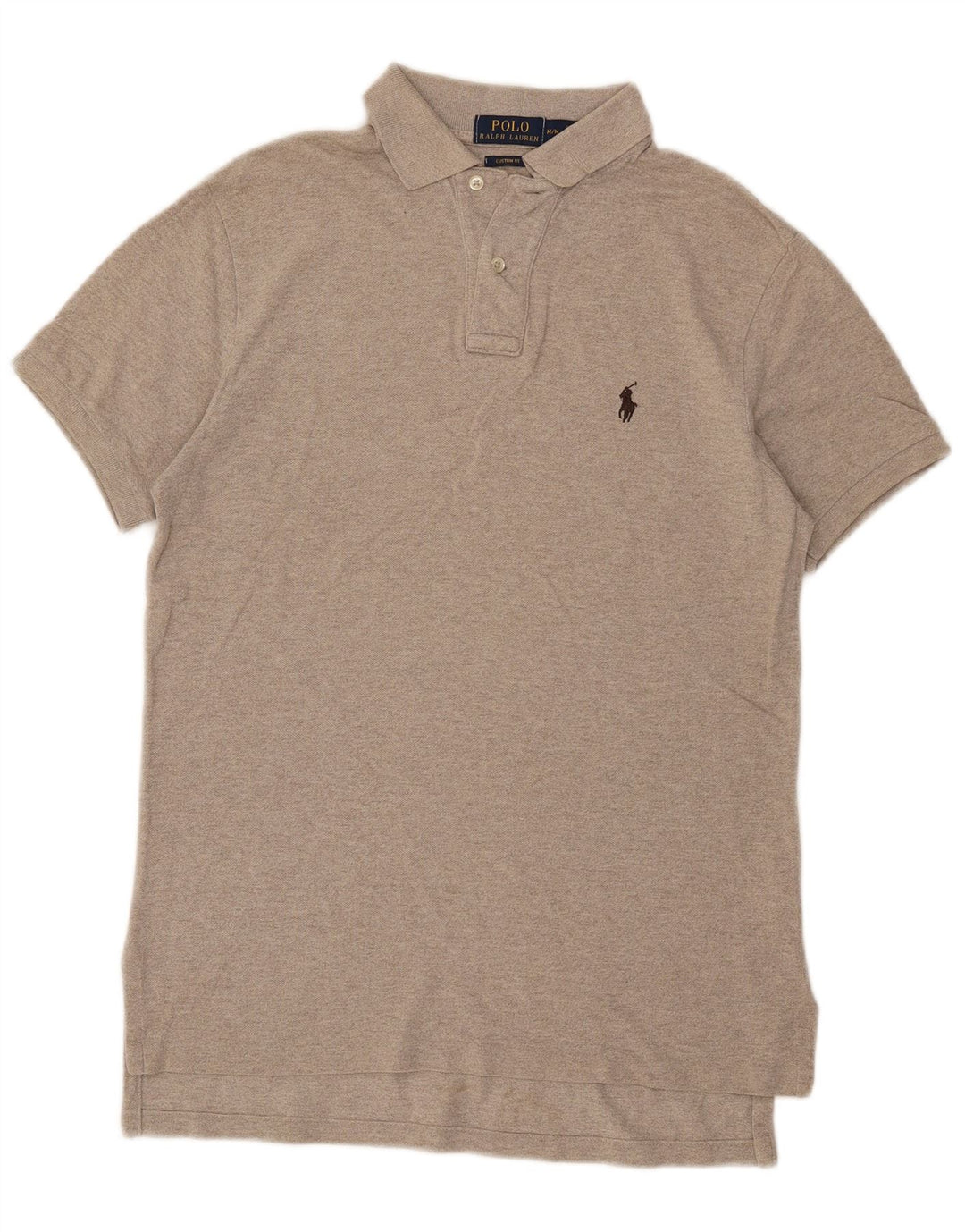 Polo Ralph Lauren Mens Custom Fit Polo Shirt Medium Beige Cotton