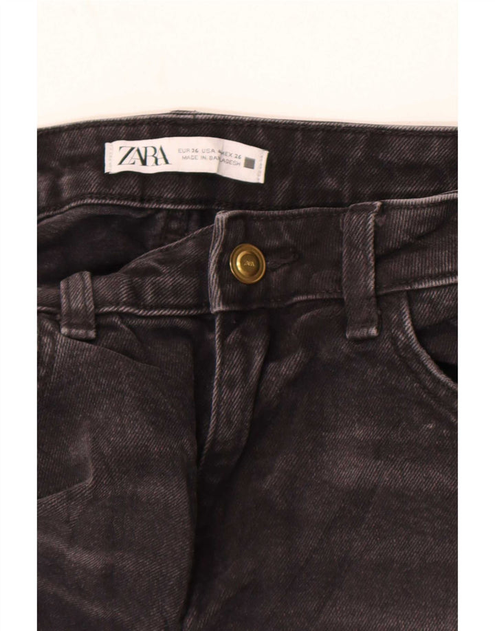 Zara Womens Distressed Slim Jeans EU 36 XS W26 L28 Black