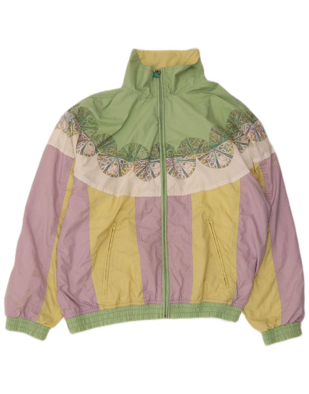 ELLESSE Womens Oversized Bomber Jacket UK 18 XL Multicoloured Colourblock