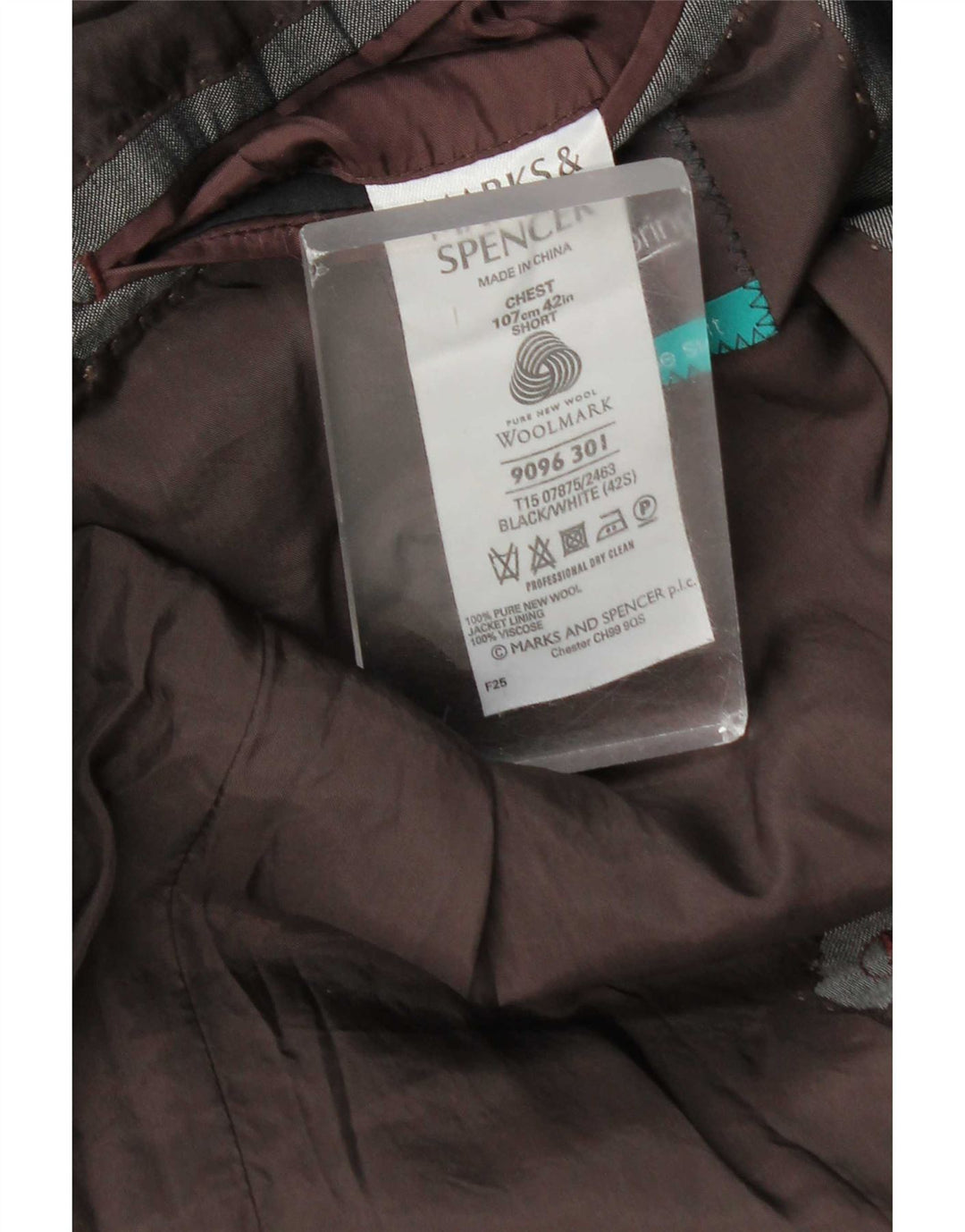 Marks & Spencer Mens 3 Button Blazer Jacket UK 42 Large Grey Wool