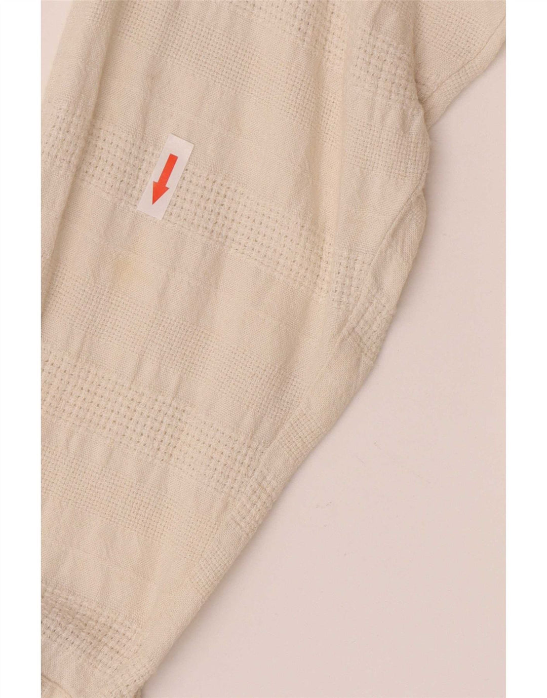 Vintage Mens Shirt Large Off White Geometric Linen