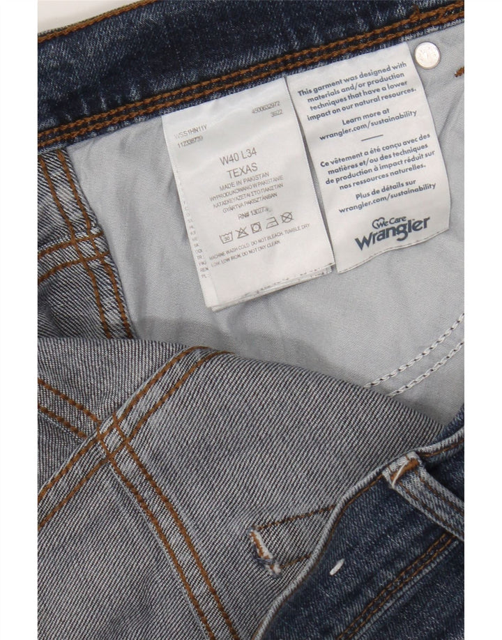 Wrangler Mens Straight Jeans W40 L34 Blue Cotton