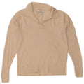 Marks & Spencer Womens Polo Neck Jumper Sweater UK 12 Medium Beige Wool