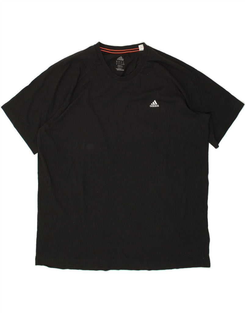 ADIDAS Mens T-Shirt Top 2XL Black Cotton | Vintage Adidas | Thrift | Second-Hand Adidas | Used Clothing | Messina Hembry 