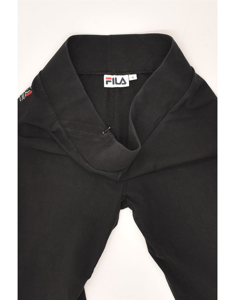 FILA Womens Capri Leggings UK 8 Small Black Cotton | Vintage Fila | Thrift | Second-Hand Fila | Used Clothing | Messina Hembry 