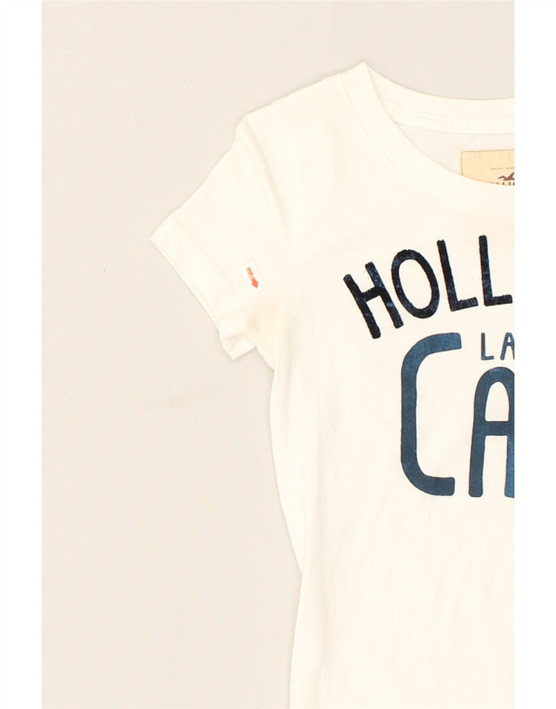 HOLLISTER Womens Graphic T-Shirt Top UK 10 Small White Cotton | Vintage Hollister | Thrift | Second-Hand Hollister | Used Clothing | Messina Hembry 