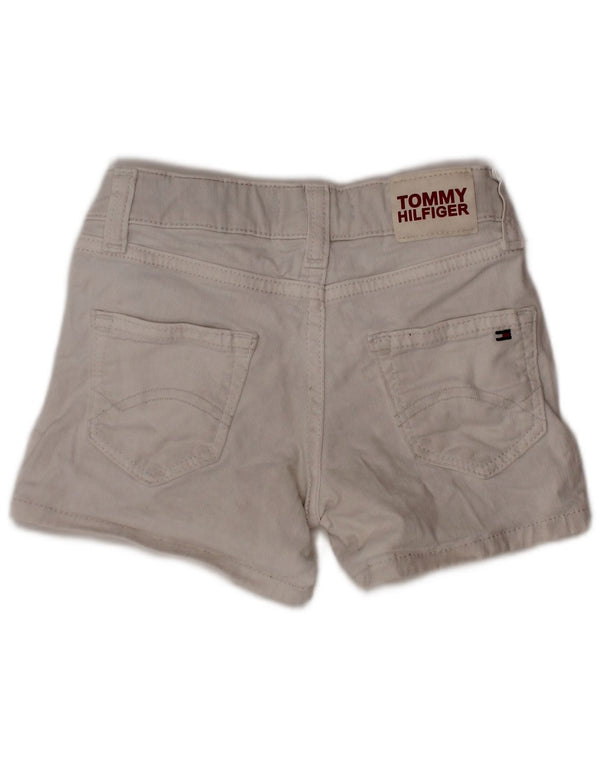 TOMMY HILFIGER Girls Denim Shorts 4-5 Years W20 White Cotton