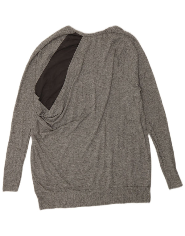 Zara Womens Boat Neck Jumper Sweater UK 10 Small Grey Colourblock