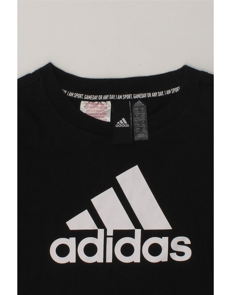 ADIDAS Boys Graphic T-Shirt Top 9-10 Years Black Cotton | Vintage Adidas | Thrift | Second-Hand Adidas | Used Clothing | Messina Hembry 