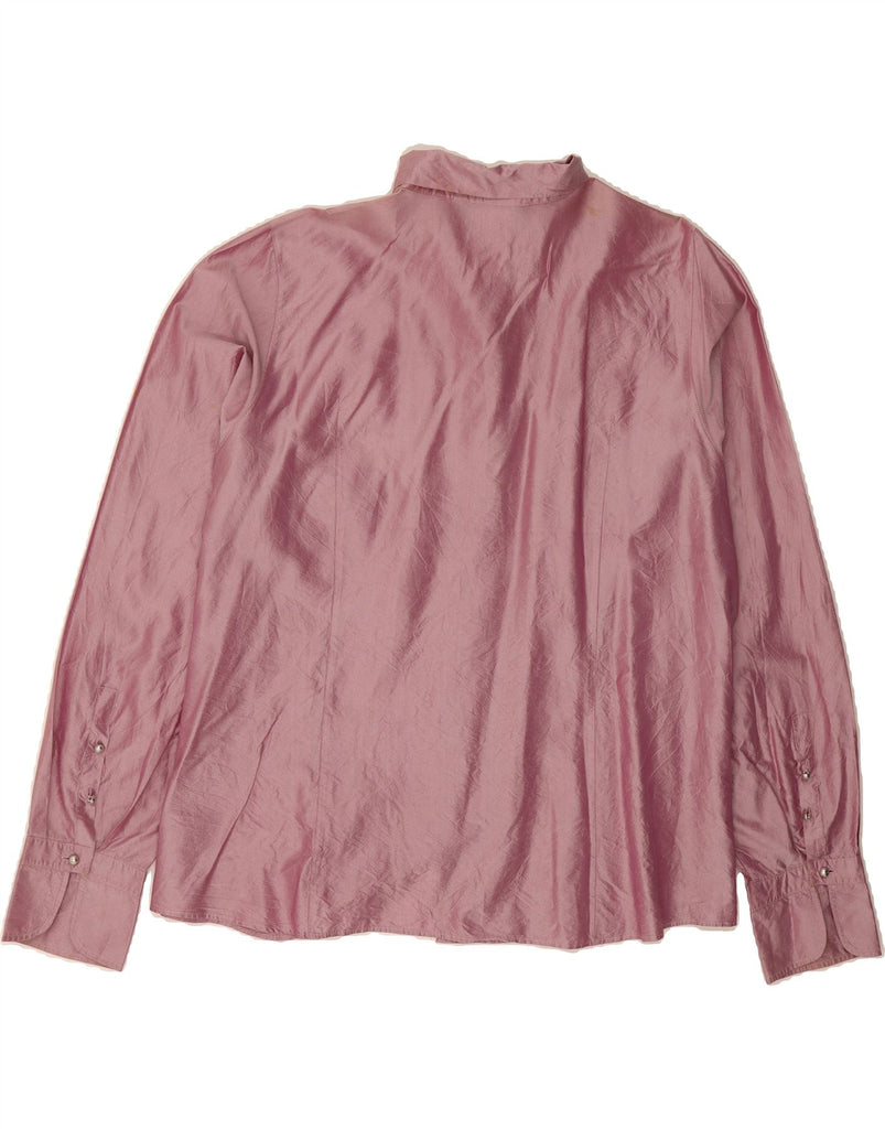 MARINA RINALDI Womens Oversized Shirt Blouse Size 29 XL Burgundy Silk Vintage Marina Rinaldi and Second-Hand Marina Rinaldi from Messina Hembry 