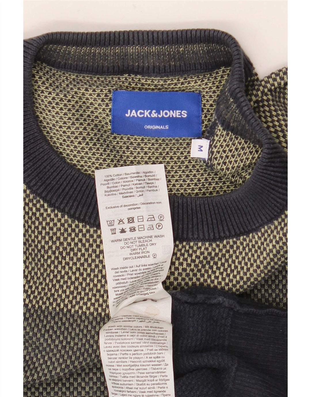 Jack & Jones Mens Crew Neck Jumper Sweater Medium Multicoloured Colourblock