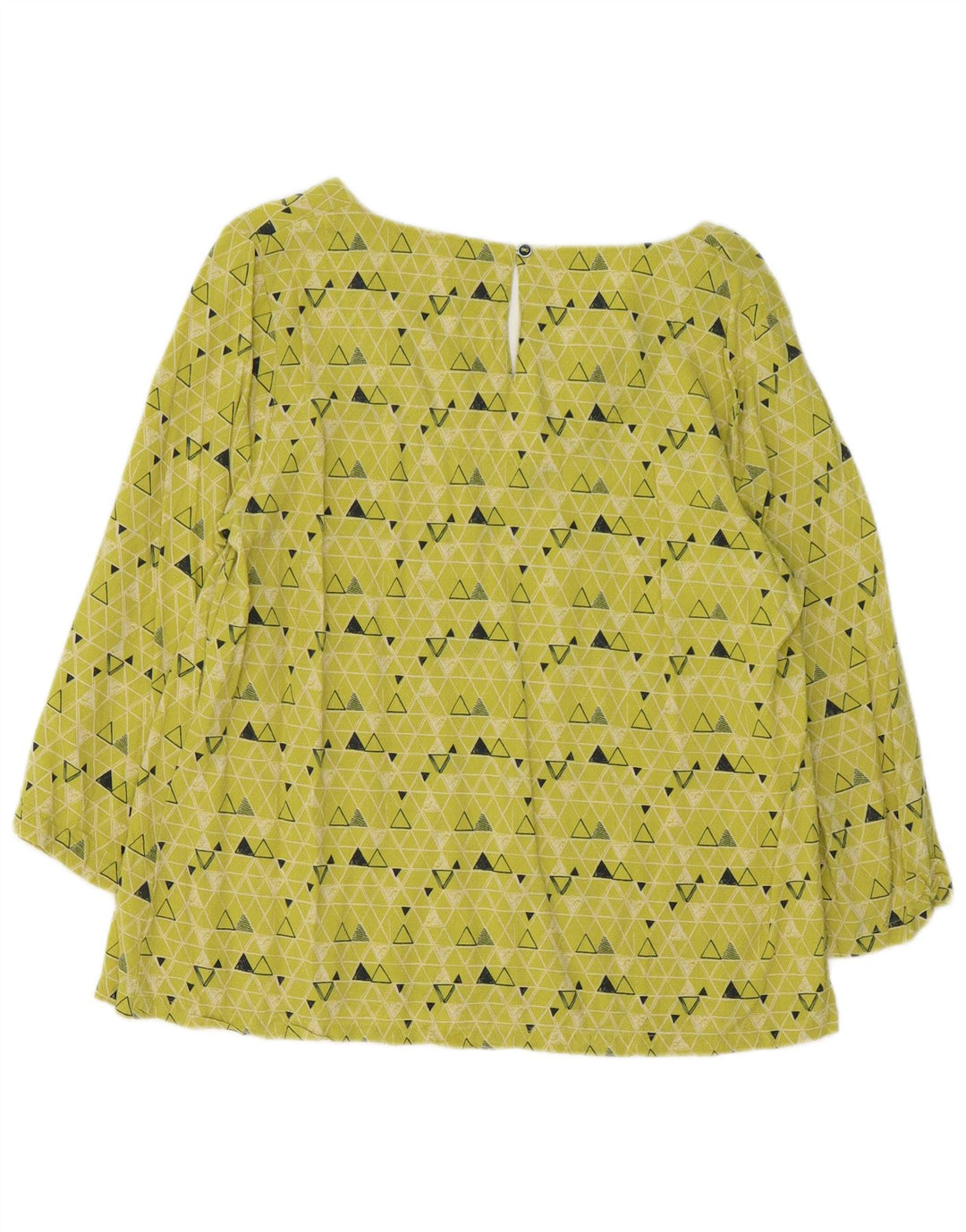 White Stuff Womens 3/4 Sleeve Blouse Top UK 12 Medium Green Geometric