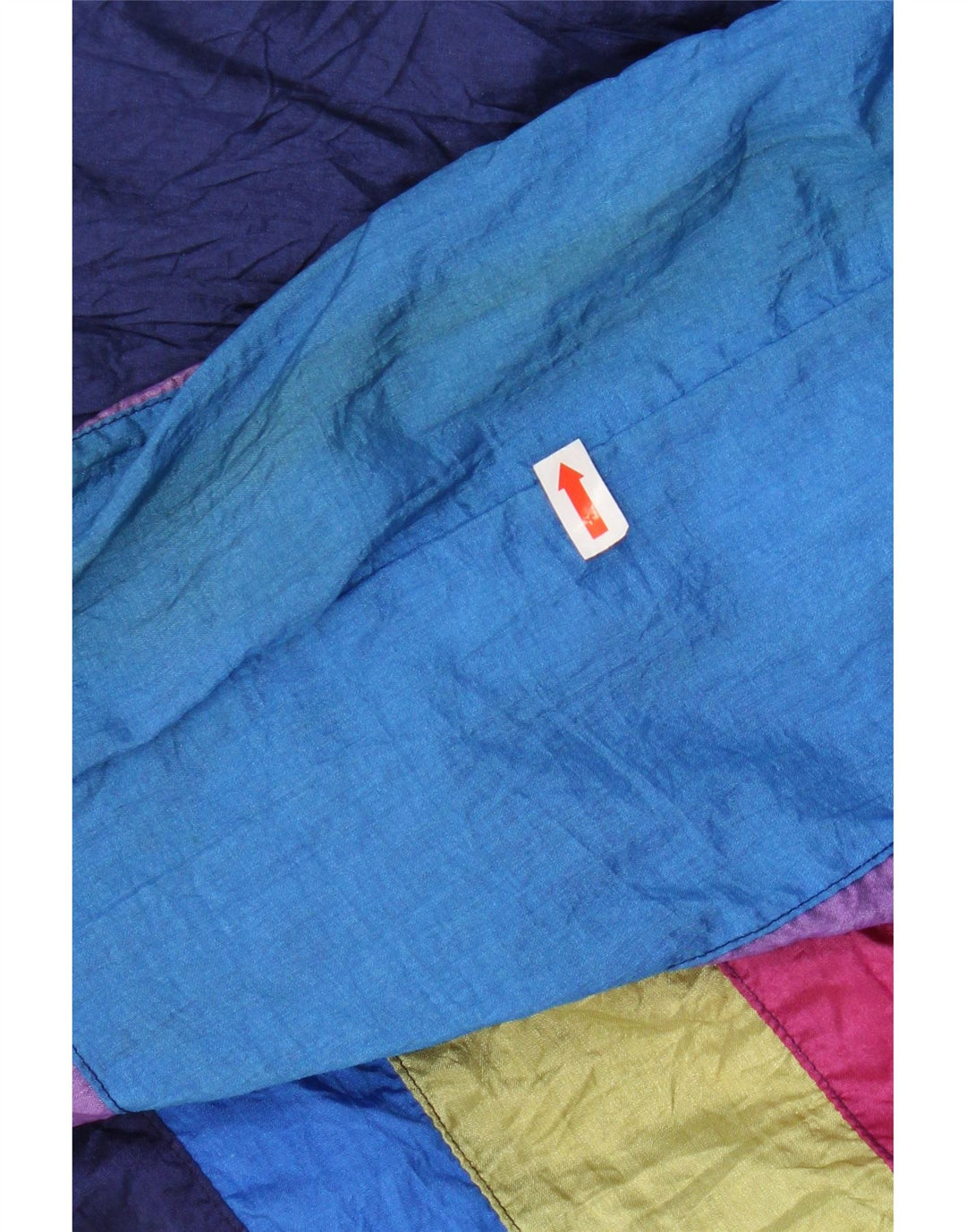 VINTAGE Mens Tracksuit Top Jacket XL Navy Blue Colourblock Nylon