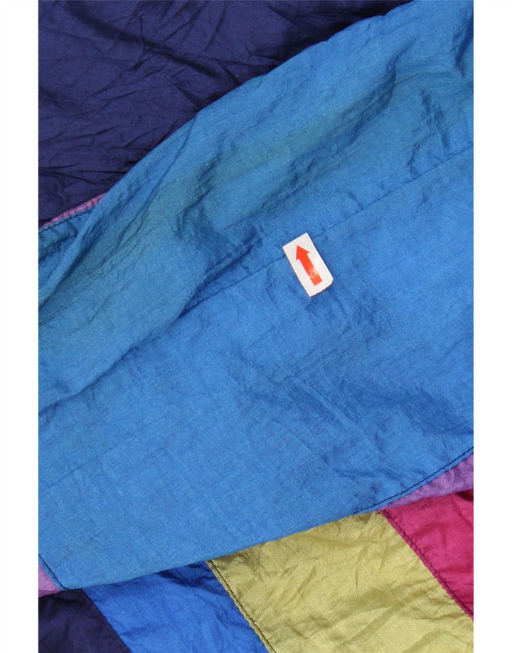 VINTAGE Mens Tracksuit Top Jacket XL Navy Blue Colourblock Nylon