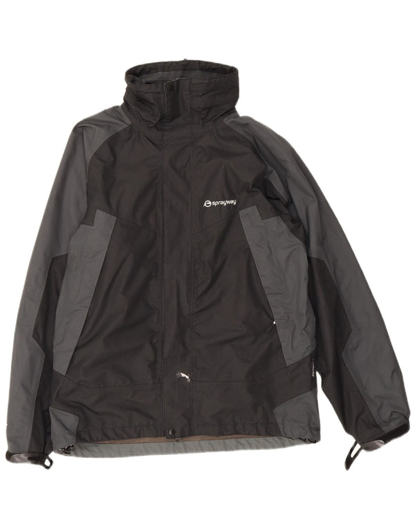 Sprayway Mens Windbreaker Jacket UK 36 Small Black Colourblock Polyester