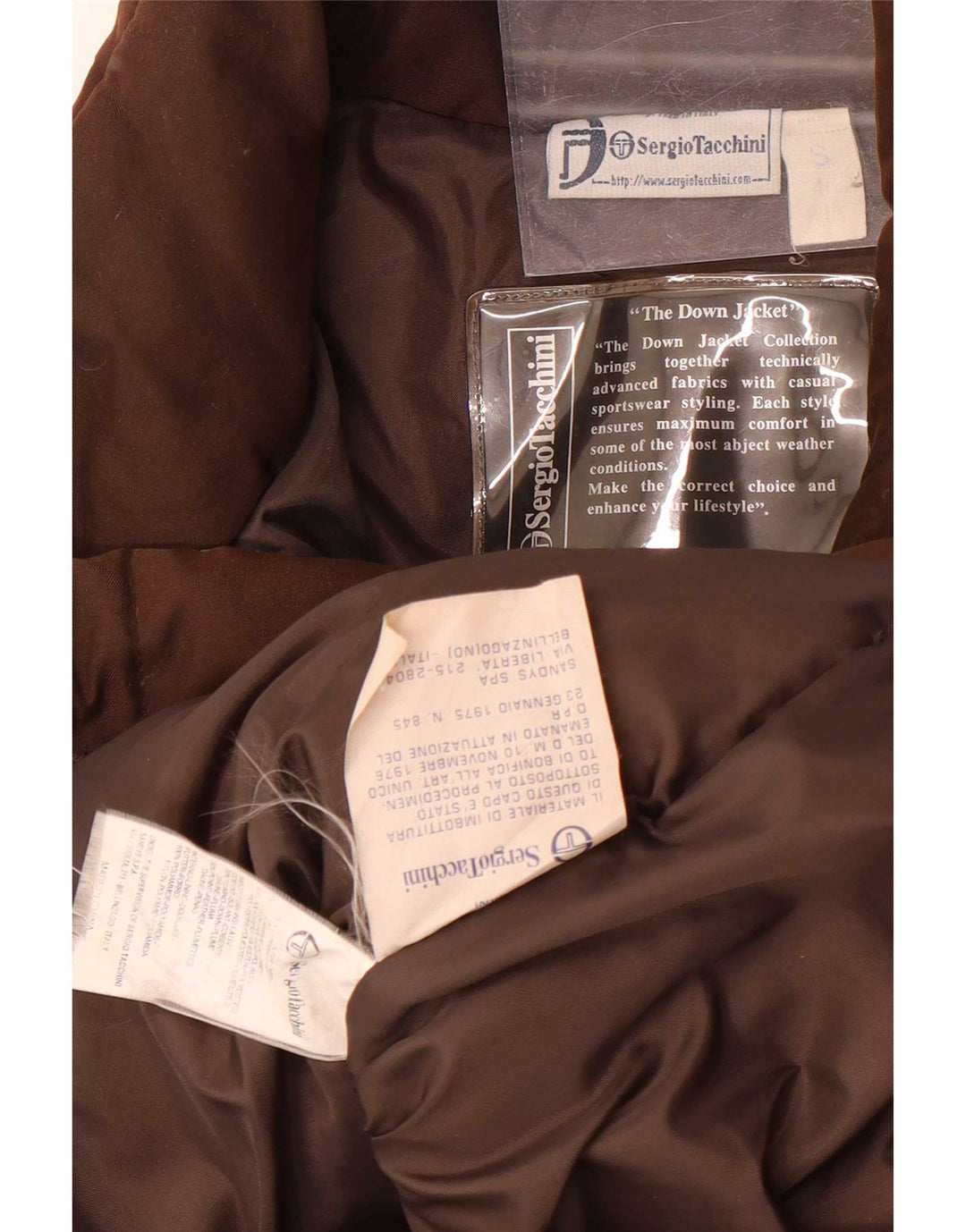 Sergio Tacchini Womens Oversized Padded Coat UK 10 Small Brown Polyamide