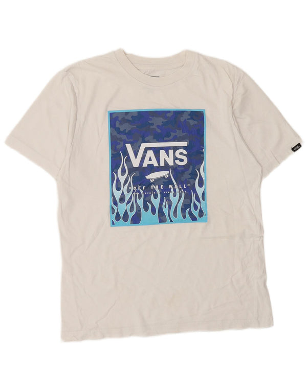 Vans Boys Classic Fit Graphic T-Shirt Top 10-11 Years Medium White Cotton