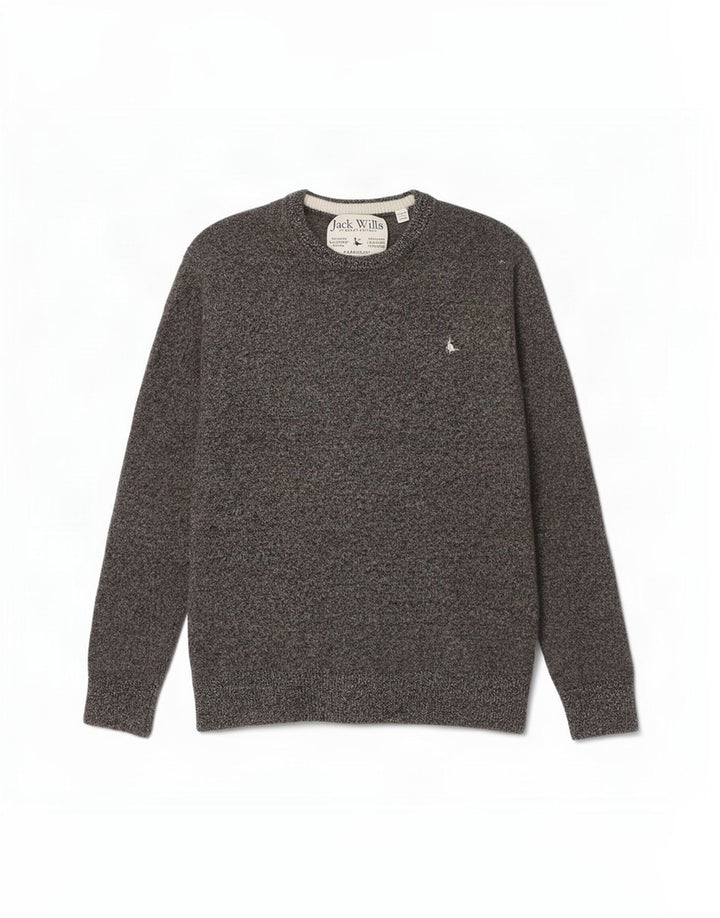 Jack Wills Womens Crew Neck Jumper Sweater UK 12 Medium Grey Flecked