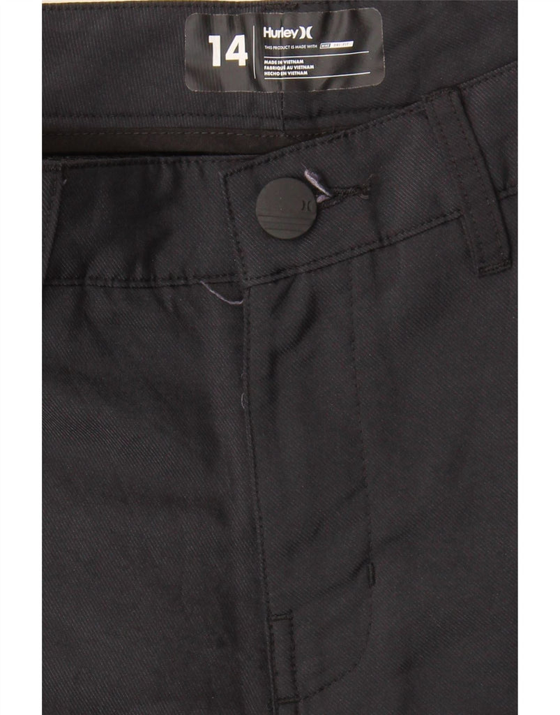 HURLEY Boys Chino Shorts 13-14 Years W26  Black Vintage Hurley and Second-Hand Hurley from Messina Hembry 