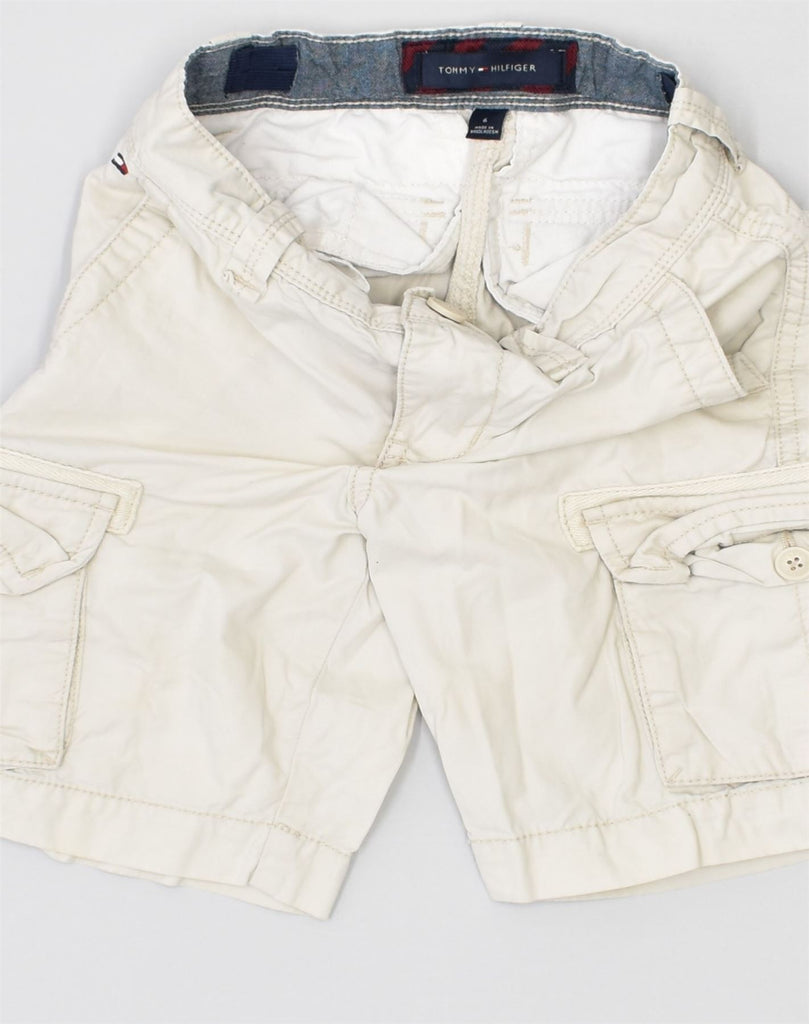 TOMMY HILFIGER Boys Cargo Shorts 5-6 Years W22 Off White Cotton | Vintage Tommy Hilfiger | Thrift | Second-Hand Tommy Hilfiger | Used Clothing | Messina Hembry 